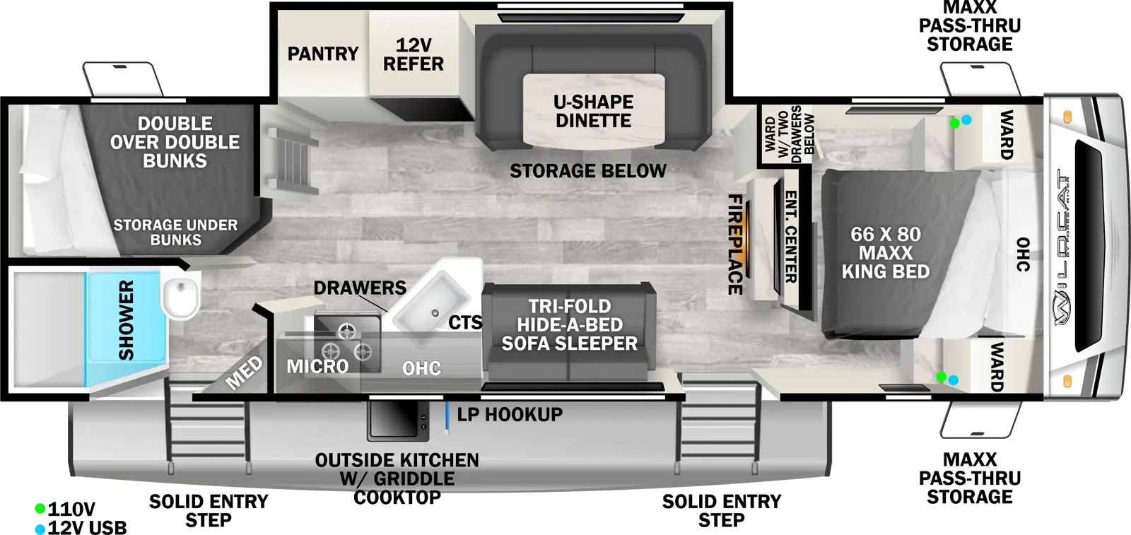 Wildcat Travel Trailers 268BHX - ONE Floorplan